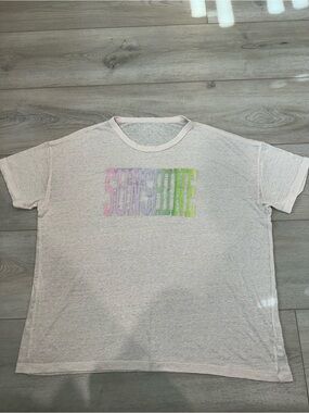 Aerie Sunshine Graphic Semi Sheer Tee Size Large